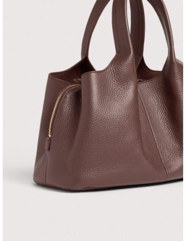 Borsa a mano in pelle con grana Coccinelle Nell Medium – Berry - foto 4