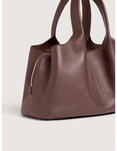 Borsa a mano in pelle con grana Coccinelle Nell Medium – Berry - foto 4