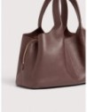 Borsa a mano in pelle con grana Coccinelle Nell Medium – Berry