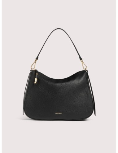 Borsa hobo in pelle con grana Coccinelle Nory Medium – Noir - foto 1