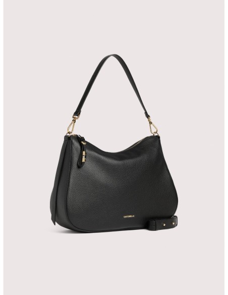 Borsa hobo in pelle con grana Coccinelle Nory Medium – Noir - foto 2