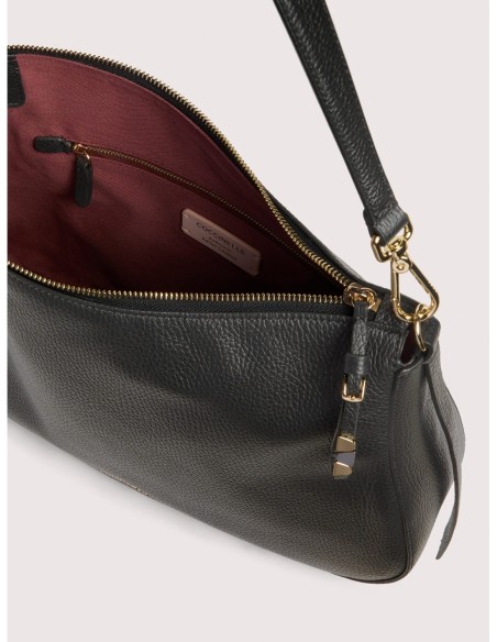 Borsa hobo in pelle con grana Coccinelle Nory Medium – Noir - foto 3