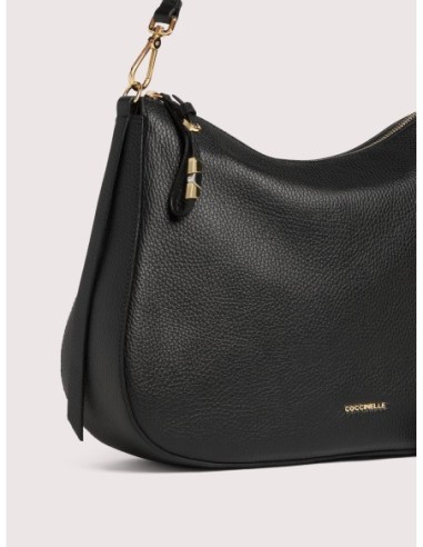 Borsa hobo in pelle con grana Coccinelle Nory Medium – Noir - foto 4