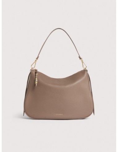 Borsa hobo in pelle con grana Coccinelle Nory Medium – Warm Taupe - foto 1