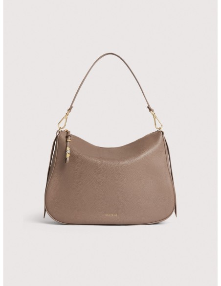 Borsa hobo in pelle con grana Coccinelle Nory Medium – Warm Taupe - foto 1
