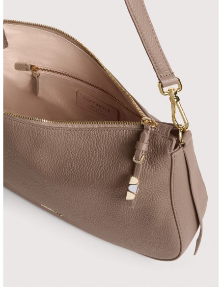 Borsa hobo in pelle con grana Coccinelle Nory Medium – Warm Taupe - foto 3