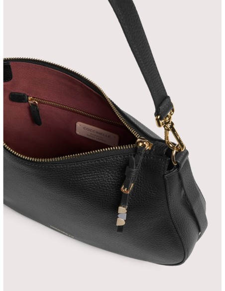 Borsa hobo in pelle con grana Coccinelle Nory Small – Noir - foto 3