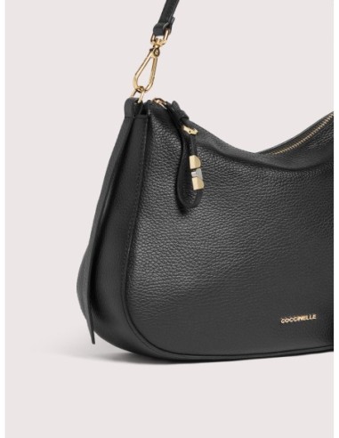 Borsa hobo in pelle con grana Coccinelle Nory Small – Noir - foto 4