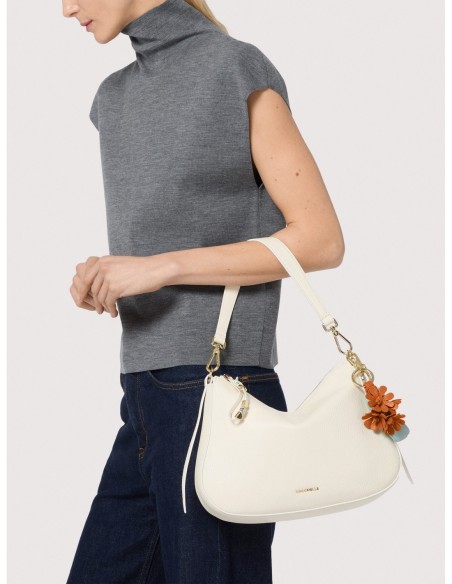 Borsa hobo in pelle con grana Coccinelle Nory Small – Noir - foto 5