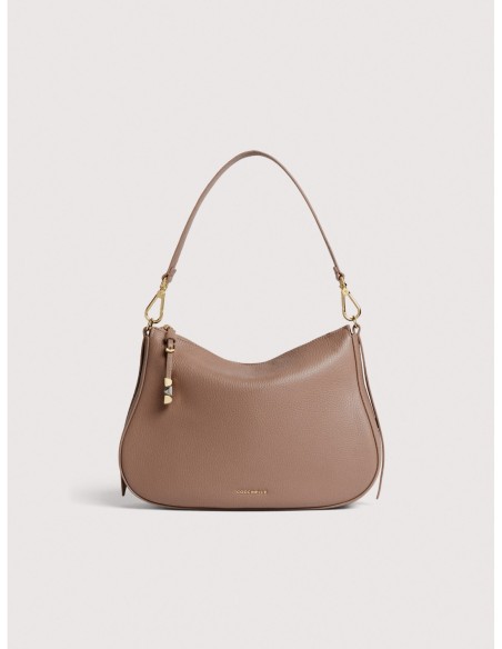 Borsa hobo in pelle con grana Coccinelle Nory Small – Warm Taupe - foto 1