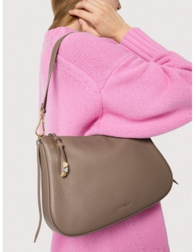 Borsa hobo in pelle con grana Coccinelle Nory Small – Warm Taupe - foto 5