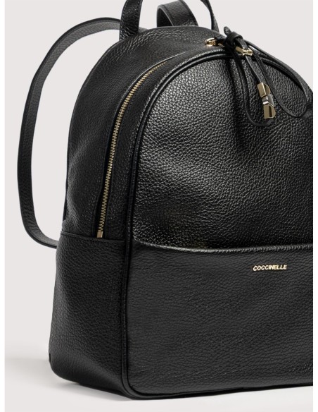 Zaino in pelle con grana Coccinelle Nory Medium – Noir - foto 4
