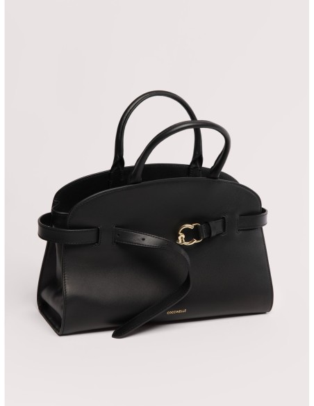 Borsa a mano in pelle liscia Coccinelle Sabine Medium – Noir - foto 4