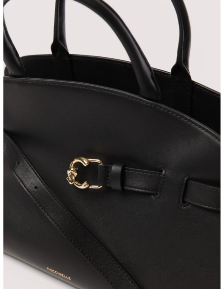 Borsa a mano in pelle liscia Coccinelle Sabine Medium – Noir - foto 5