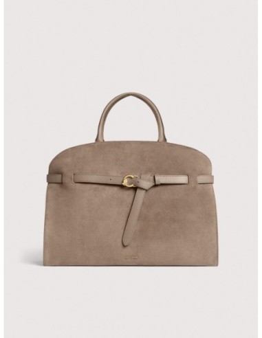Borsa a mano porta pc in camoscio Coccinelle Sabine Large – Warm Taupe - foto 1