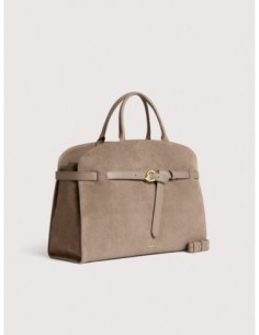 Borsa a mano porta pc in camoscio Coccinelle Sabine Large – Warm Taupe - foto 1 2