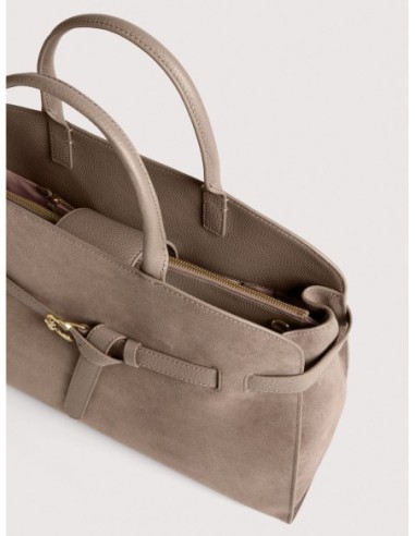 Borsa a mano porta pc in camoscio Coccinelle Sabine Large – Warm Taupe - foto 3