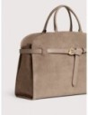 Borsa a mano porta pc in camoscio Coccinelle Sabine Large – Warm Taupe