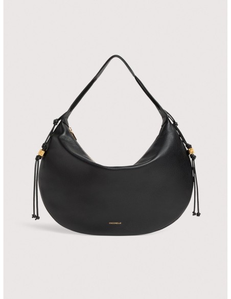 Borsa a spalla in pelle con grana Coccinelle Thess Large – Noir - foto 1