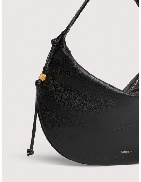 Borsa a spalla in pelle con grana Coccinelle Thess Large – Noir - foto 4