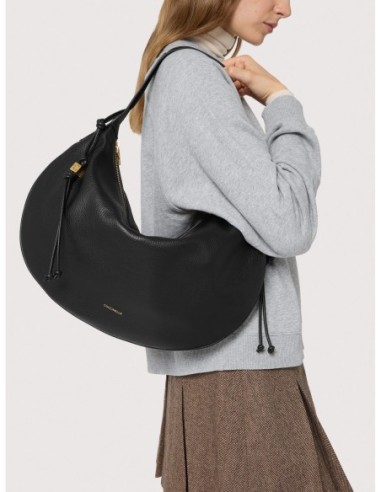 Borsa a spalla in pelle con grana Coccinelle Thess Large – Noir - foto 5