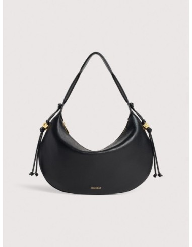 Borsa a spalla in pelle con grana Coccinelle Thess Medium – Noir - foto 1