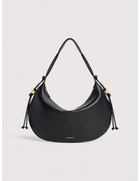 Borsa a spalla in pelle con grana Coccinelle Thess Medium – Noir - foto 1