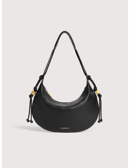 Borsa a spalla in pelle con grana Coccinelle Thess Small – Noir - foto 1