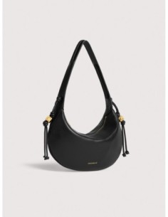 Borsa a spalla in pelle con grana Coccinelle Thess Small – Noir - foto 1 2