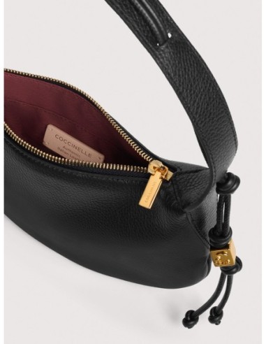 Borsa a spalla in pelle con grana Coccinelle Thess Small – Noir - foto 3