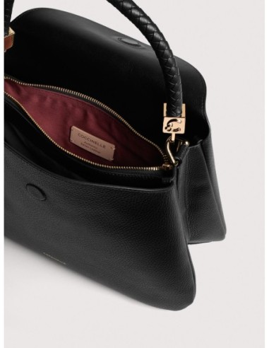Borsa a mano in pelle con grana Coccinelle Tiggy Medium – Noir - foto 3