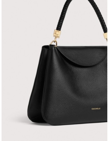 Borsa a mano in pelle con grana Coccinelle Tiggy Medium – Noir - foto 4