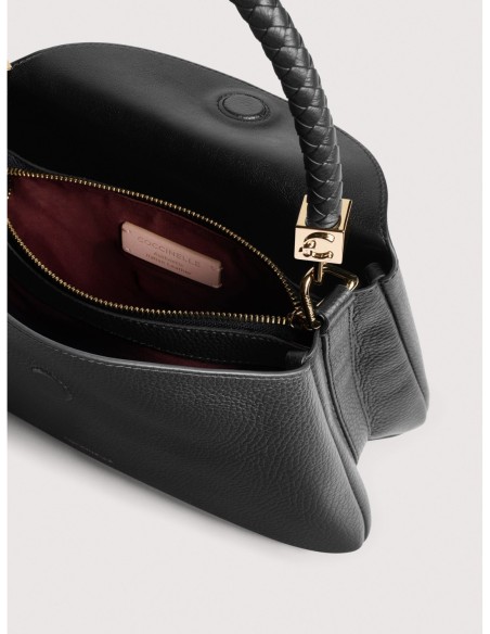 Borsa a mano in pelle con grana Coccinelle Tiggy Small – Noir - foto 3
