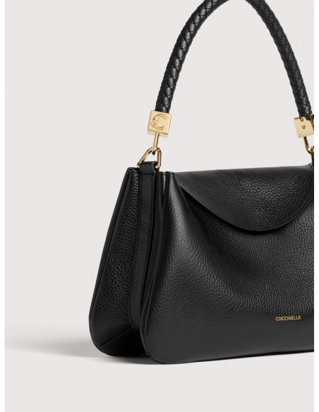 Borsa a mano in pelle con grana Coccinelle Tiggy Small – Noir - foto 4