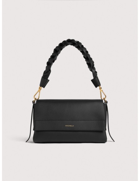 Borsa a spalla in pelle double Coccinelle Boheme Small – Noir/Cognac - foto 1