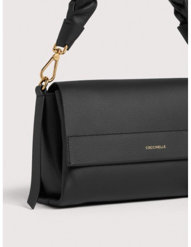 Borsa a spalla in pelle double Coccinelle Boheme Small – Noir/Cognac - foto 4