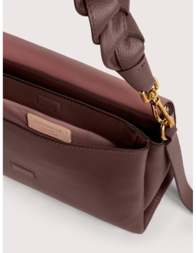 Borsa a spalla in pelle double Coccinelle Boheme Small – Berry/Winter Rose - foto 3