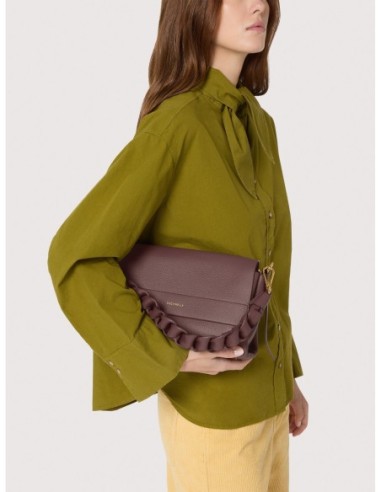 Borsa a spalla in pelle double Coccinelle Boheme Small – Berry/Winter Rose - foto 5