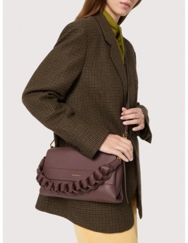 Borsa a spalla in pelle double Coccinelle Boheme Small – Berry/Winter Rose - foto 6