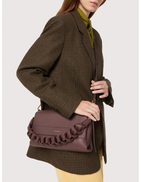 Borsa a spalla in pelle double Coccinelle Boheme Small – Berry/Winter Rose - foto 6