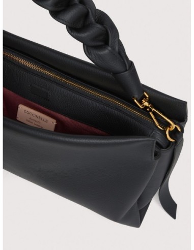 Borsa a spalla in pelle double Coccinelle Boheme Medium – Noir/Cognac - foto 3