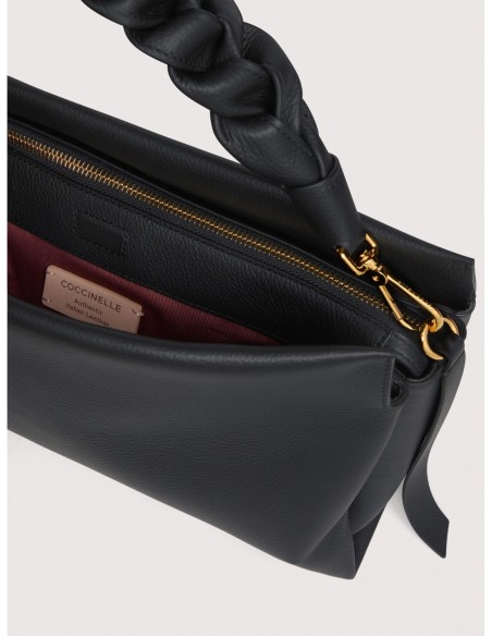 Borsa a spalla in pelle double Coccinelle Boheme Medium – Noir/Cognac - foto 3