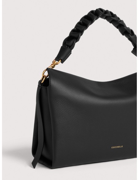 Borsa a spalla in pelle double Coccinelle Boheme Medium – Noir/Cognac - foto 4