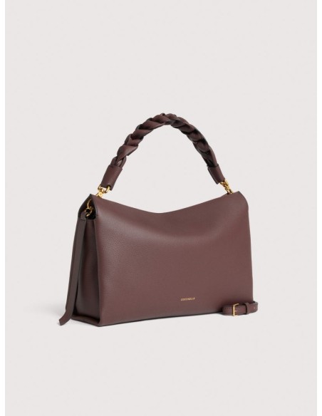 Borsa a spalla in pelle double Coccinelle Boheme Medium – Berry/Winter Rose - foto 2