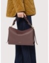 Borsa a spalla in pelle double Coccinelle Boheme Medium – Berry/Winter Rose
