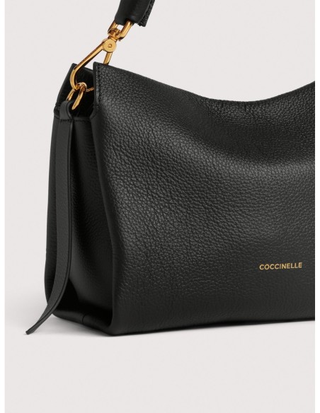 Borsa a mano in pelle double Coccinelle Boheme Small – Noir/Cognac - foto 4