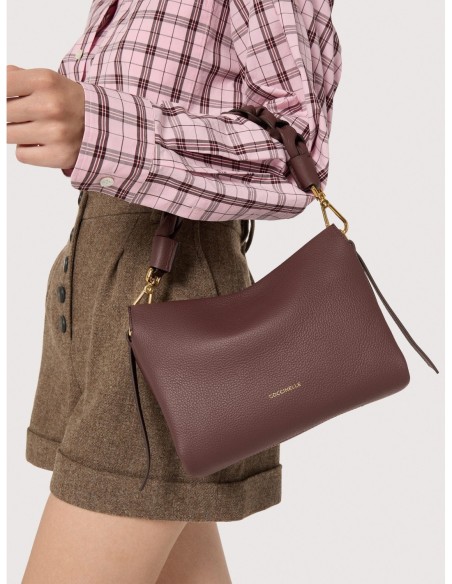 Borsa a mano in pelle double Coccinelle Boheme Small – Berry/Winter Rose - foto 5