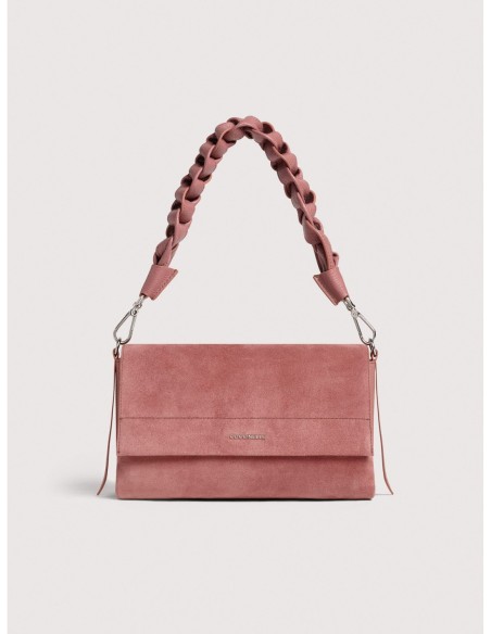 Borsa a spalla in camoscio Coccinelle Boheme Small – Winter Rose - foto 1