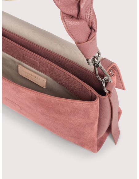 Borsa a spalla in camoscio Coccinelle Boheme Small – Winter Rose - foto 3