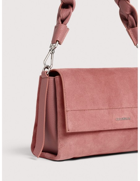 Borsa a spalla in camoscio Coccinelle Boheme Small – Winter Rose - foto 4